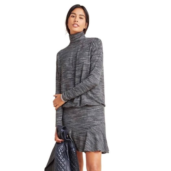 Anthropologie Bailey 44 Greta Mock-Neck Dress XS Gray Long Sleeve NWT - Picture 1 of 10